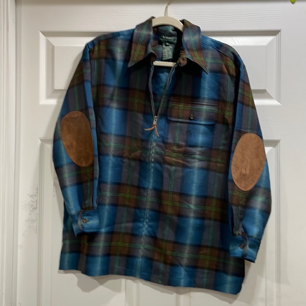 Lauren Ralph Lauren Plaid Wool Oversized Shacket Jacket S
